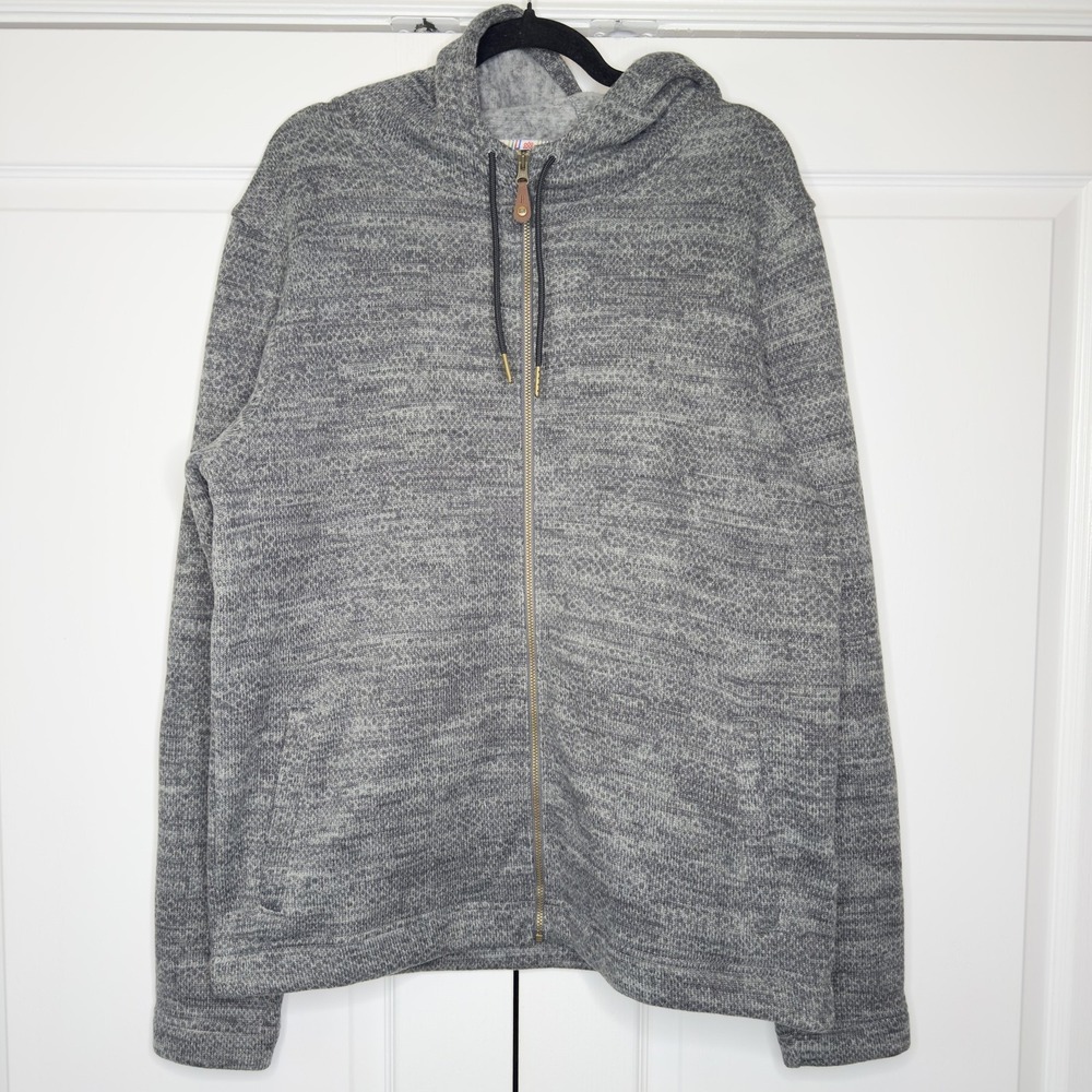 Sherpa Adventure Gear Hoodie Mens Large Gray Fleece Full Zip Jacket Outdoor
